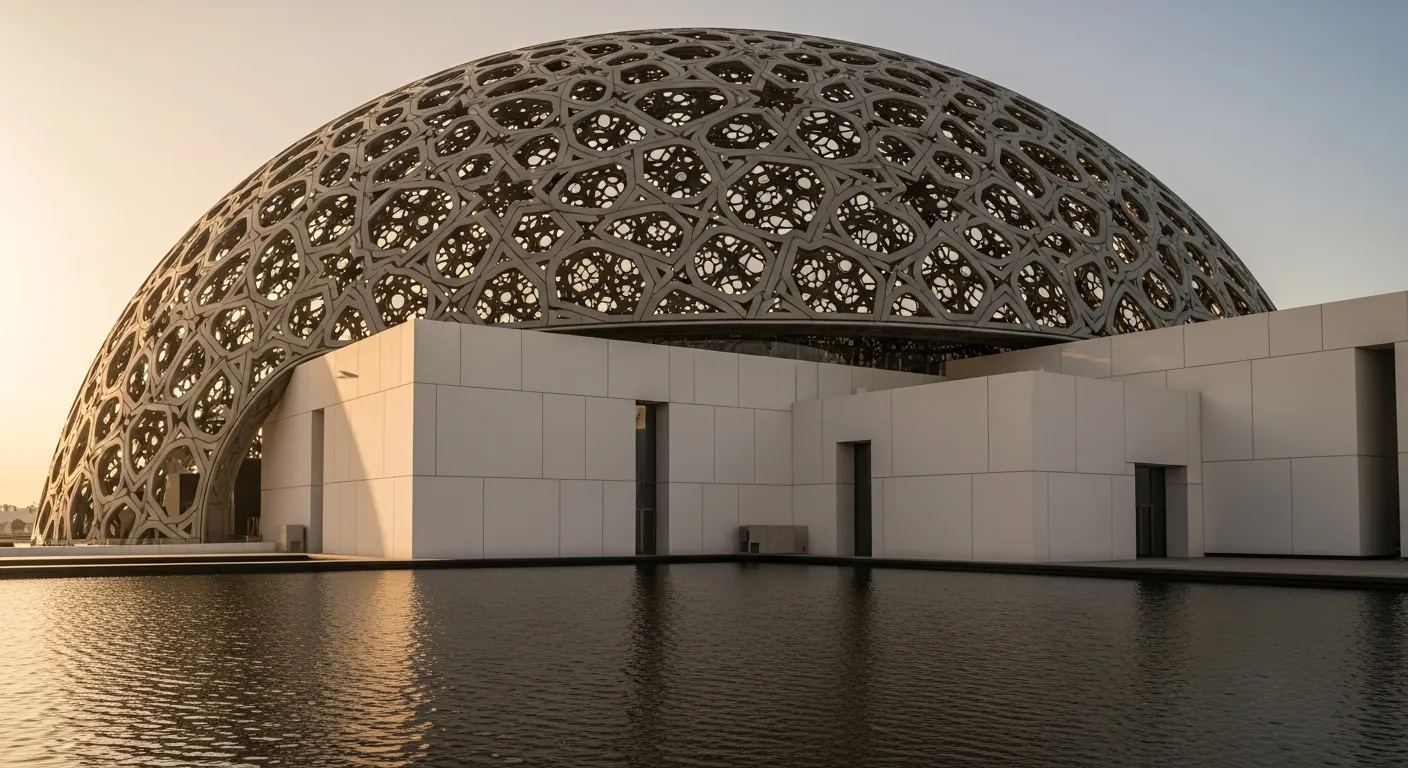 Exterior of the Louvre Abu Dhabi